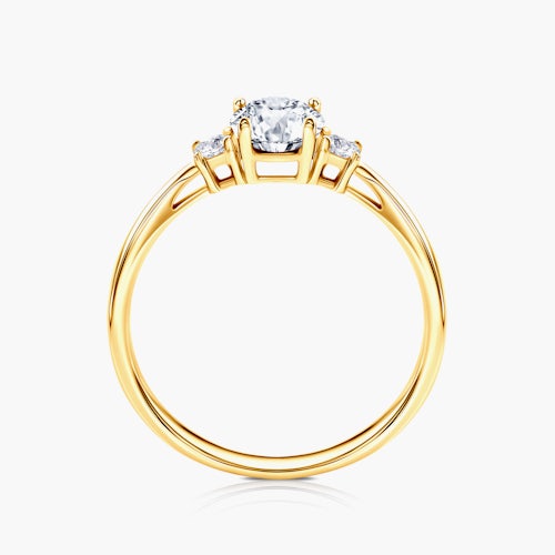 Pierścionek SAVICKI: złoty, biały szafir